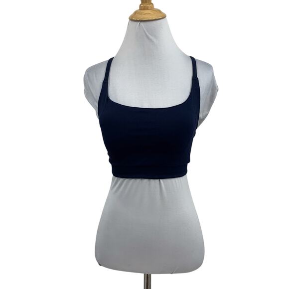 Sweaty Betty Sports Bra Womens 8/10 M Medium Navy Foundation Seamless Padded - Picture 1 of 11